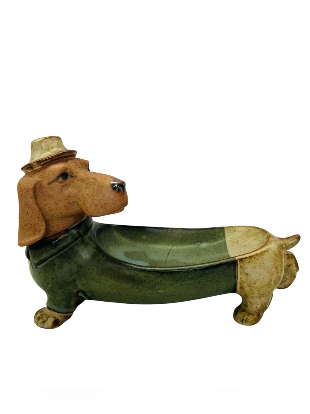 Vintage Dachshund Wiener Dog Trinket Dish Figurine